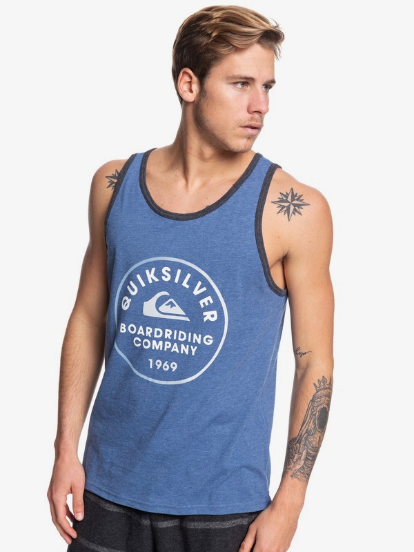 quiksilver, Rainbow Circle Tank, BIJOU BLUE HEATHER (bngh) 0 Rainbow Circle Tank Blue AQYZT06085 Quiksilver