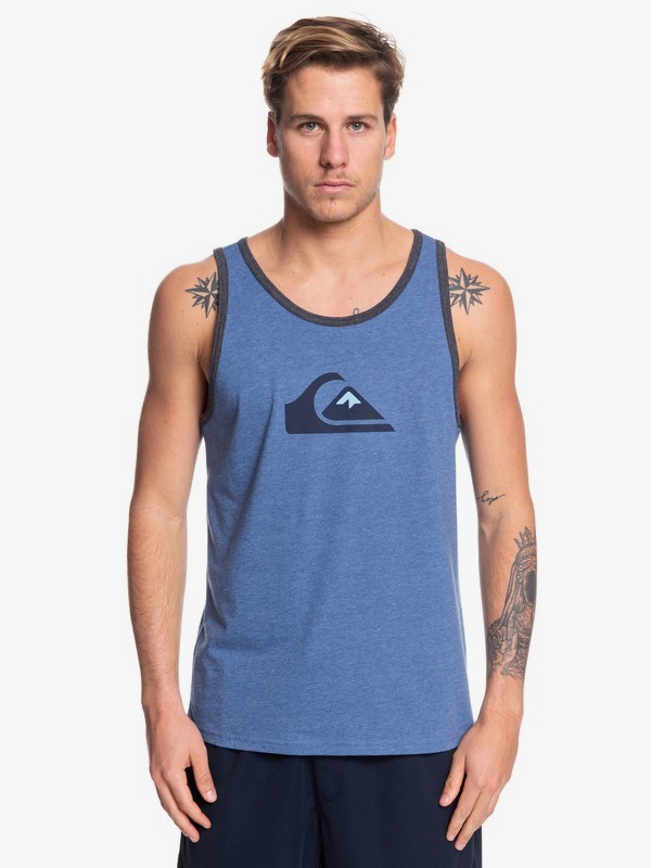 quiksilver, Comp Logo Tank, BIJOU BLUE HEATHER (bngh) 0 Comp Logo Tank Blue AQYZT06086 Quiksilver