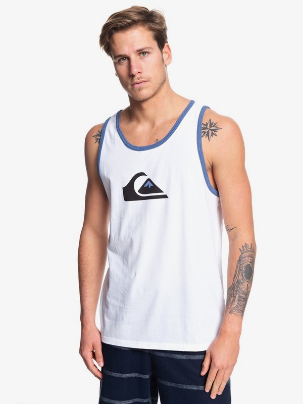 quiksilver, Comp Logo Tank, WHITE (wbb0) 0 Comp Logo Tank White AQYZT06086 Quiksilver
