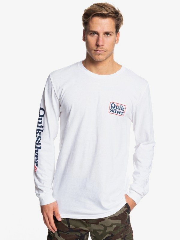 quiksilver, Born Adventurer Long Sleeve Tee, WHITE (wbb0) 0 Born Adventurer Long Sleeve Tee White AQYZT06089 Quiksilver