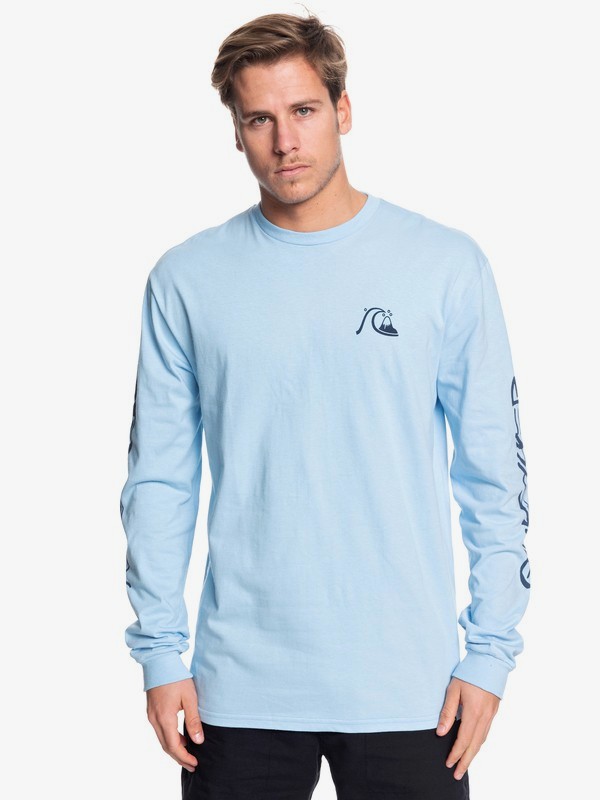 quiksilver, Too Many Rules Long Sleeve Tee, AIRY BLUE (bfa0) 0 Too Many Rules Long Sleeve Tee Blue AQYZT06090 Quiksilver