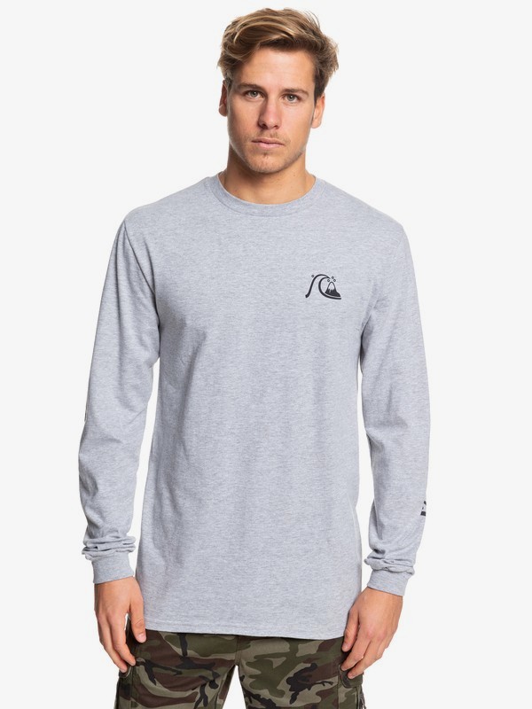 quiksilver, Too Many Rules Long Sleeve Tee, ATHLETIC HEATHER (sgrh) 0 Too Many Rules Long Sleeve Tee Grey AQYZT06090 Quiksilver