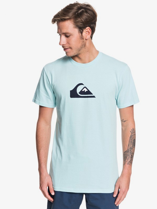 quiksilver, Comp Logo Tee, PASTEL TURQUOISE (bfq0) 0 Comp Logo Tee Blue AQYZT06175 Quiksilver
