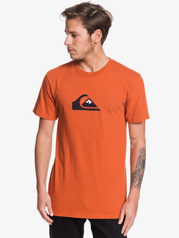 quiksilver, Comp Logo Tee, BURNT BRICK (mpm0) 0 Comp Logo Tee Pink AQYZT06175 Quiksilver