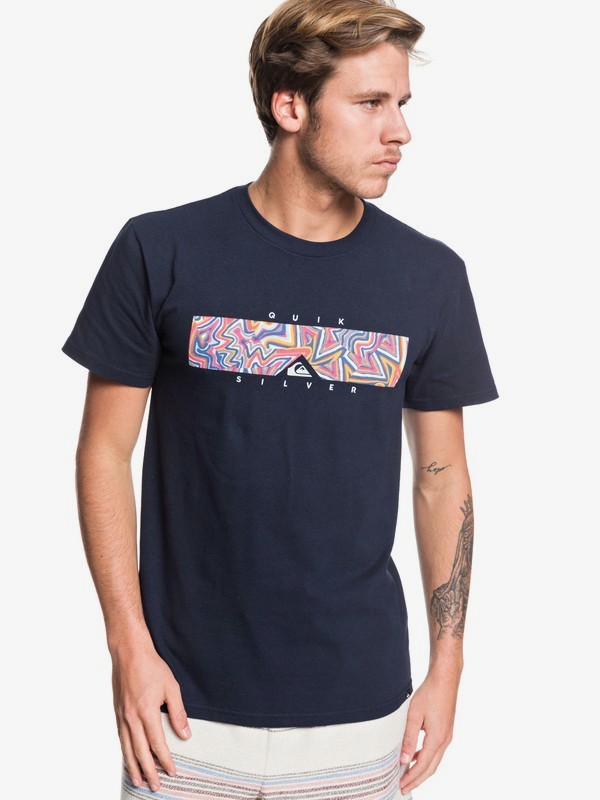 quiksilver, Box Heat Tee, SKY CAPTAIN (kye0) 0 Box Heat Tee Black AQYZT06180 Quiksilver