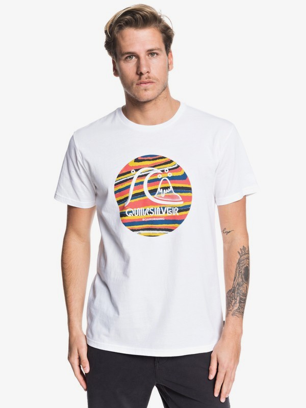 quiksilver, Custom Prints Tee, WHITE (wbb0) 0 Custom Prints Tee White AQYZT06204 Quiksilver