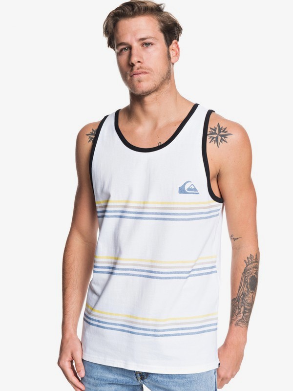 quiksilver, Benny Stripe Tank, WHITE (wbb0) 0 Benny Stripe Tank White AQYZT06214 Quiksilver