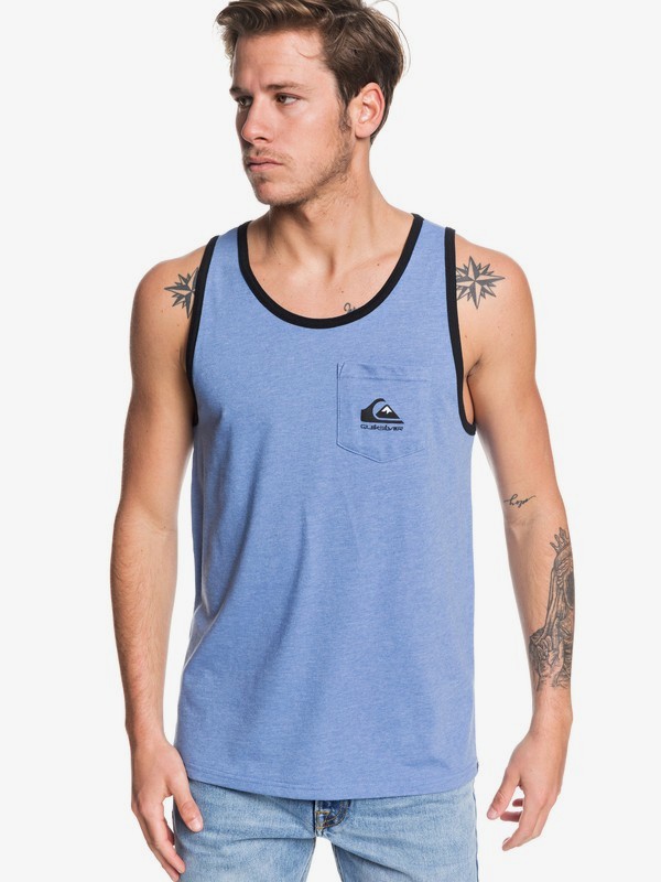 quiksilver, Omni Logo Tank, QUIET HARBOR HEATHER (blmh) 0 Omni Logo Tank Blue AQYZT06216 Quiksilver