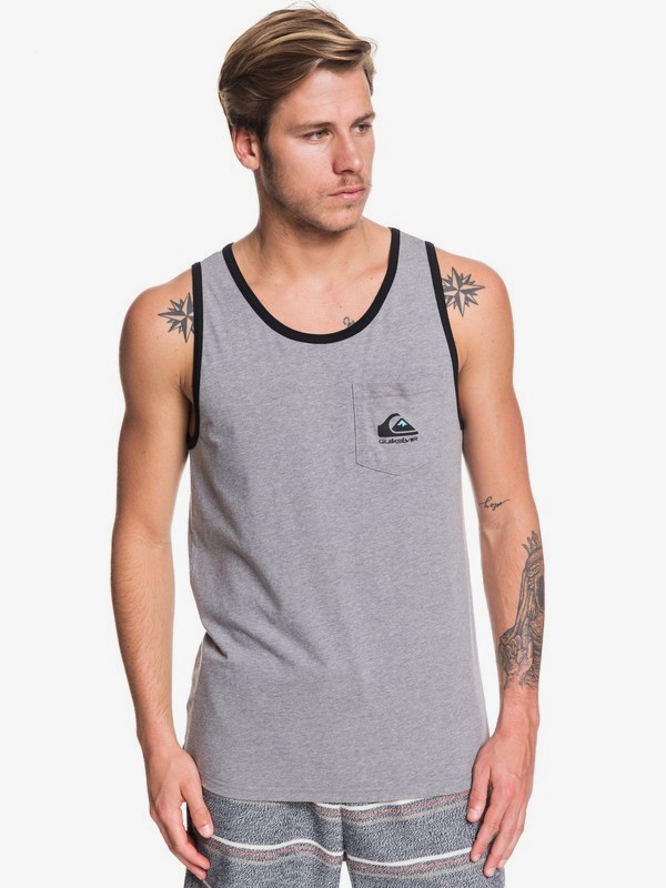 quiksilver, Omni Logo Tank, MEDIUM GREY HEATHER (kpvh) 0 Omni Logo Tank Black AQYZT06216 Quiksilver