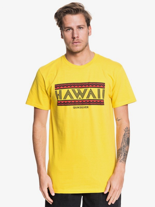 quiksilver, HI Airmail Tee, SULPHUR (gjc0) 0 HI Airmail Tee Green AQYZT06217 Quiksilver