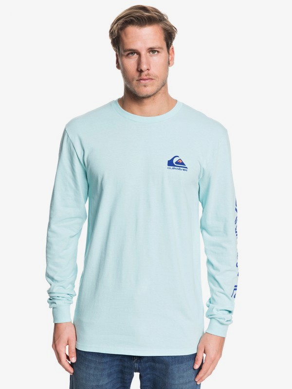 quiksilver, Omni Logo Long Sleeve Tee, PASTEL TURQUOISE (bfq0) 0 Omni Logo Long Sleeve Tee Blue AQYZT06226 Quiksilver