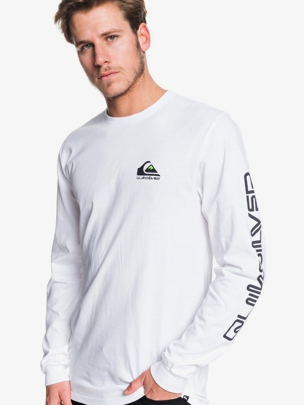quiksilver, Omni Logo Long Sleeve Tee, WHITE (wbb0) 0 Omni Logo Long Sleeve Tee White AQYZT06226 Quiksilver