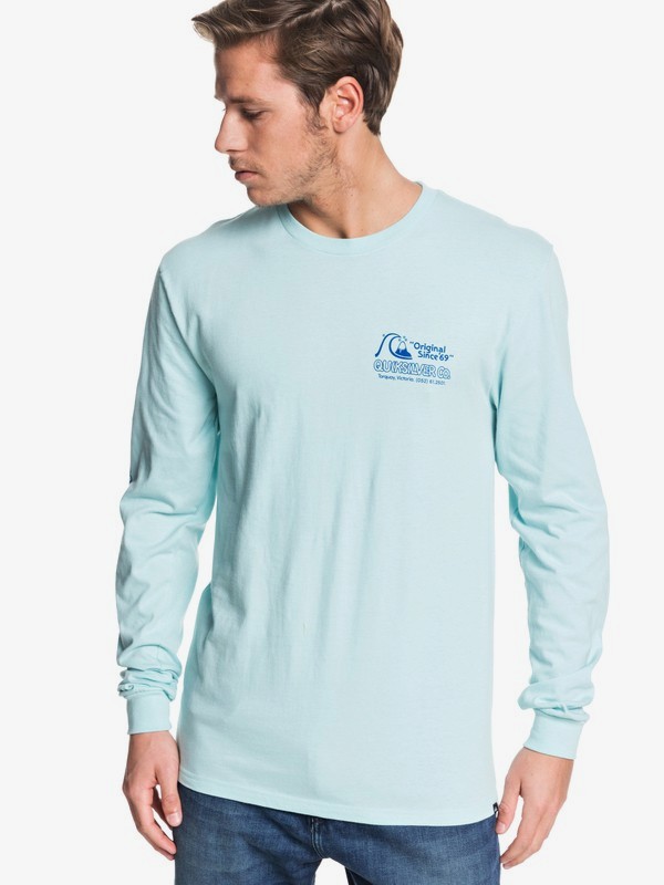 quiksilver, Daily Wax Long Sleeve Tee, PASTEL TURQUOISE (bfq0) 0 Daily Wax Long Sleeve Tee Blue AQYZT06228 Quiksilver