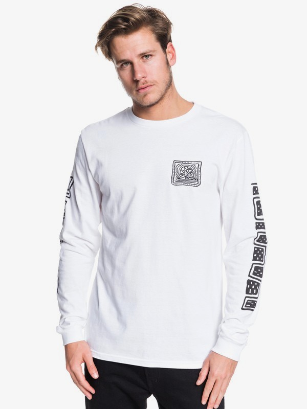 quiksilver, Bright Eye Long Sleeve Tee, WHITE (wbb0) 0 Bright Eye Long Sleeve Tee White AQYZT06230 Quiksilver