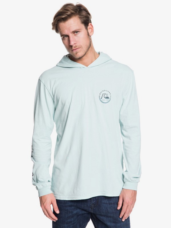 quiksilver, SNAP BACK LS HOODY, BLUE HAZE (bga0) 0 SNAP BACK LS HOODY Blue AQYZT06457 Quiksilver
