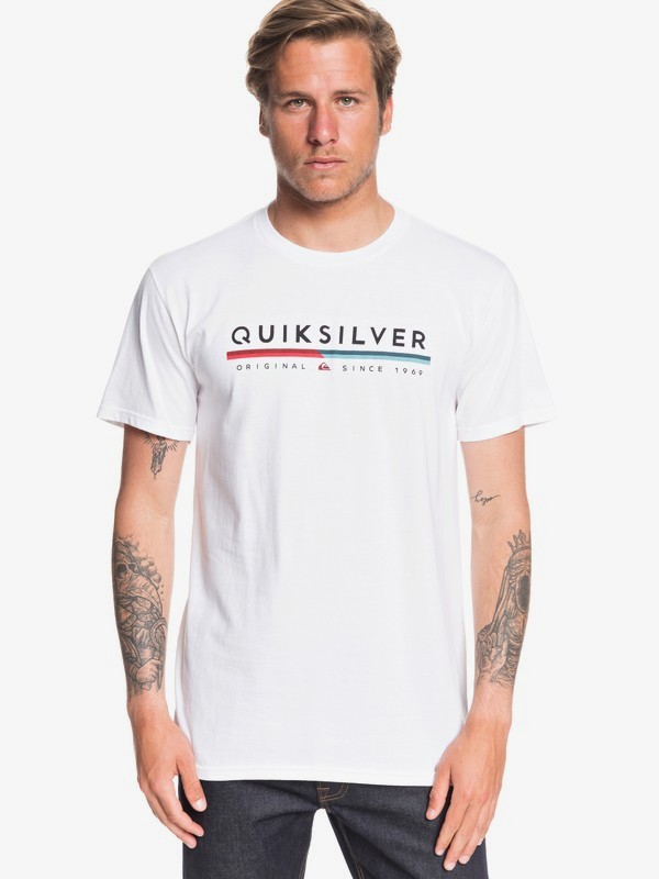 quiksilver, Retro Lines Tee, WHITE (wbb0) 0 Retro Lines Tee White AQYZT06541 Quiksilver