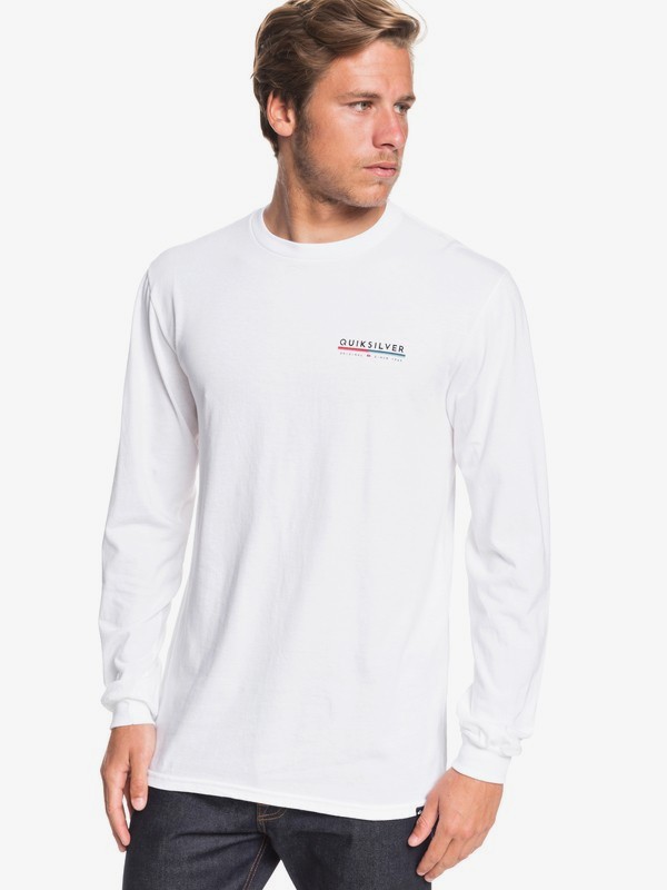 quiksilver, Retro Lines Long Sleeve Tee, WHITE (wbb0) 0 Retro Lines Long Sleeve Tee White AQYZT06558 Quiksilver
