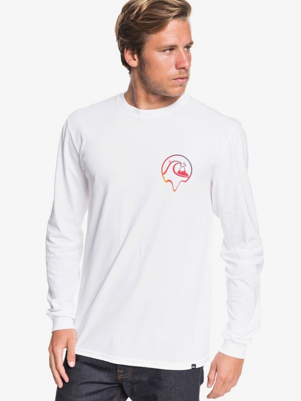 quiksilver, Melted Mix Long Sleeve Tee, WHITE (wbb0) 0 Melted Mix Long Sleeve Tee White AQYZT06559 Quiksilver