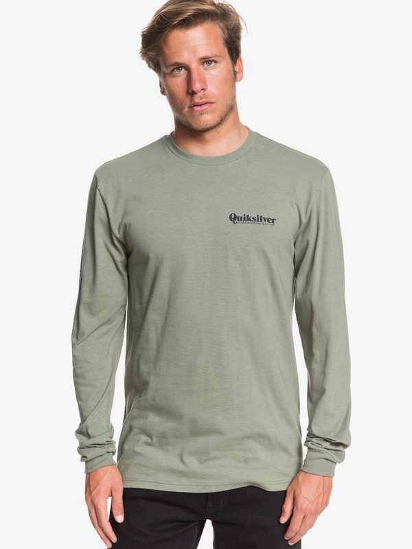 quiksilver, Modern Script Long Sleeve Tee, AGAVE GREEN (gzc0) 0 Modern Script Long Sleeve Tee Green AQYZT06560 Quiksilver