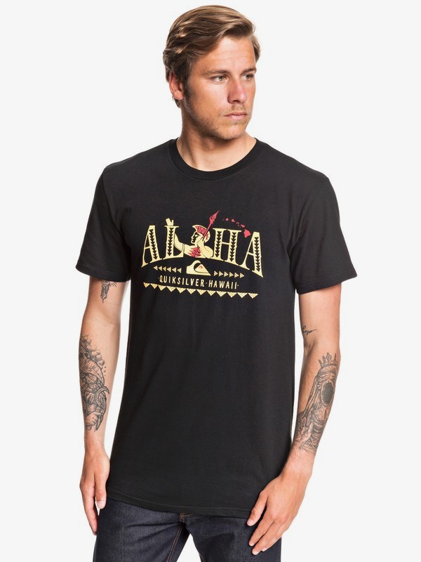 quiksilver, King Aloha Tee, BLACK (kvj0) 0 King Aloha Tee Black AQYZT06583 Quiksilver