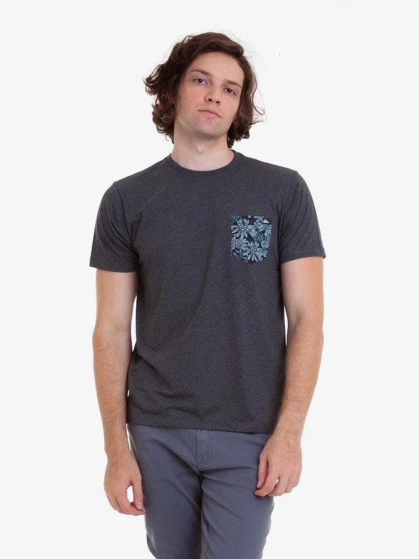 quiksilver, Camiseta Pocket Quiksilver, BLACK HEATHER* (bkhe) 0 Camiseta Pocket Quiksilver Cinza BR61142968 Quiksilver