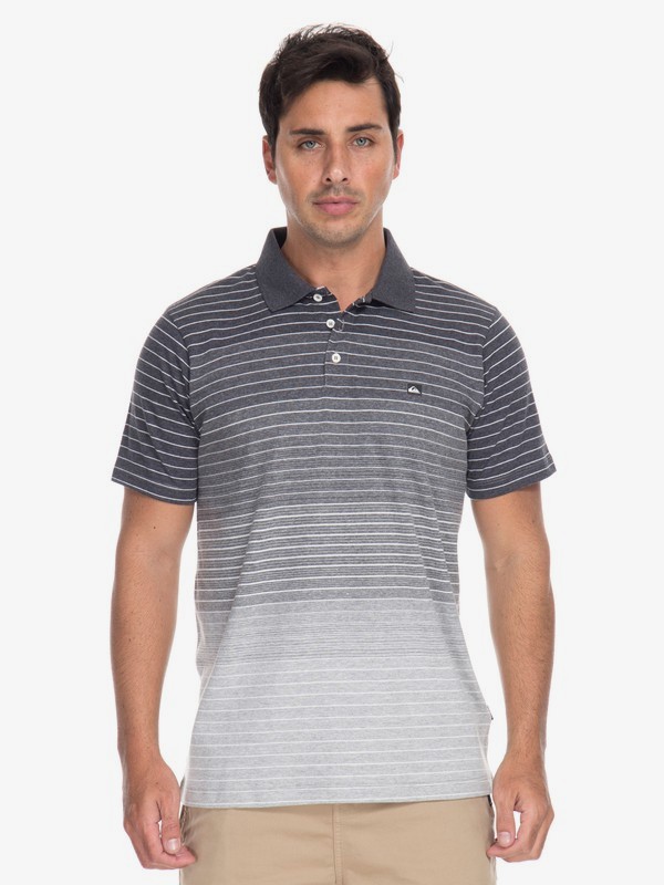quiksilver, Camiseta Polo Listrada Apac Quiksilver, BLACK HEATHER (bkhe) 0 Camiseta Polo Listrada Apac Quiksilver Cinza BR61161545 Quiksilver