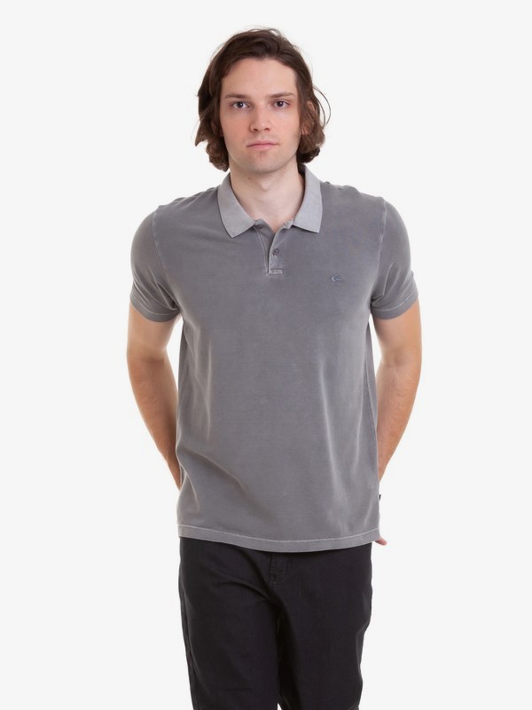 quiksilver, Camiseta Polo Piquet Dyed Quiksilver, SILVER* (sil) 0 Camiseta Polo Piquet Dyed Quiksilver Cinza BR61161551 Quiksilver