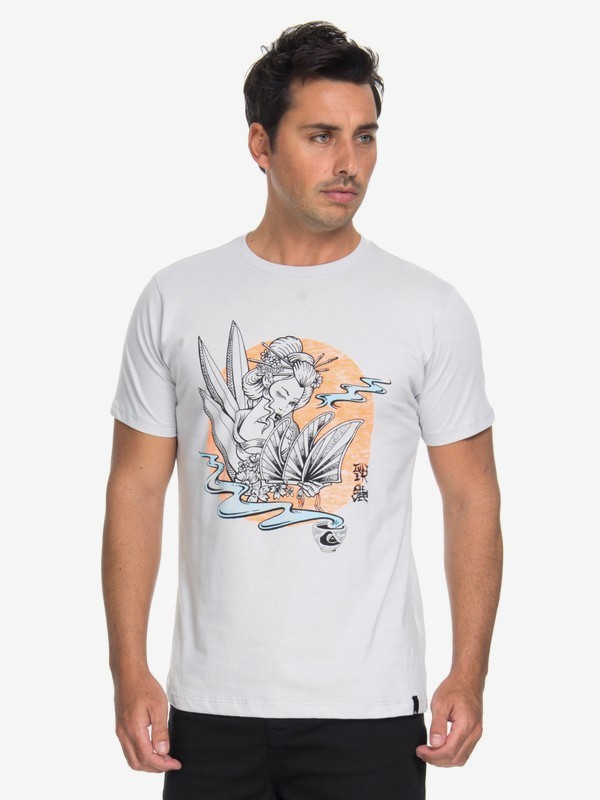quiksilver, Camiseta Hot Sake Quiksilver, SILVER ASIL (sil) 0 Camiseta Hot Sake Quiksilver Cinza BR61241614 Quiksilver