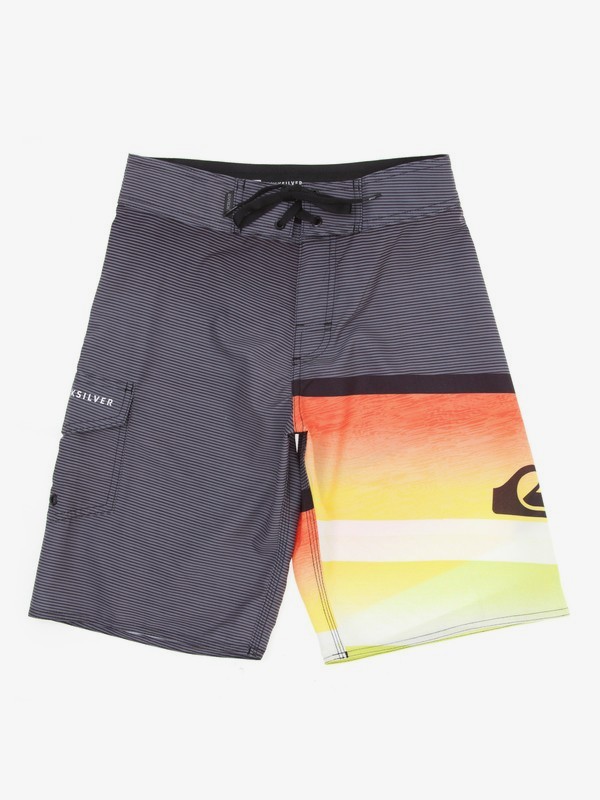 quiksilver, Boardshorts Juvenil Slash Logo, STORMY* (sto) 0 Boardshorts Juvenil Slash Logo Cinza BR67011355 Quiksilver