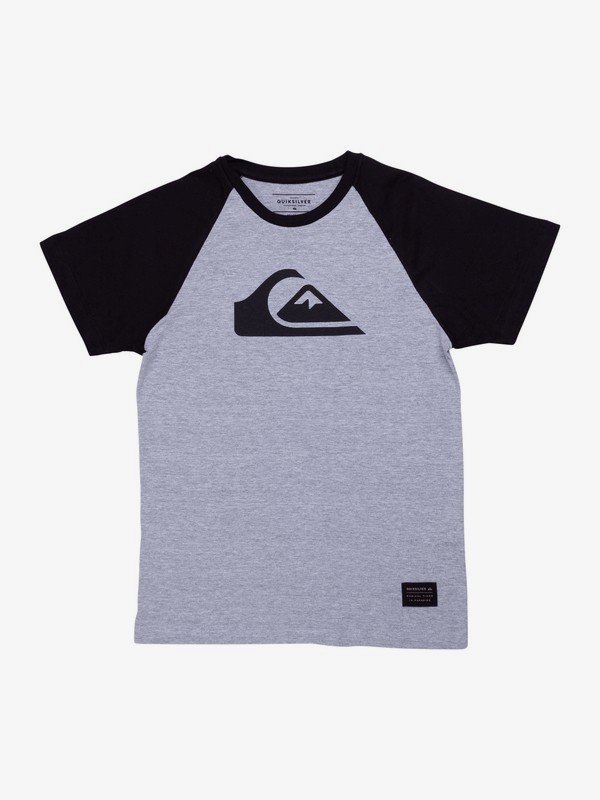 quiksilver, Camiseta Juvenil Raglan Logo Quiksilver, GREY HEATHER (grh) 0 Camiseta Juvenil Raglan Logo Quiksilver Cinza BR68141321 Quiksilver