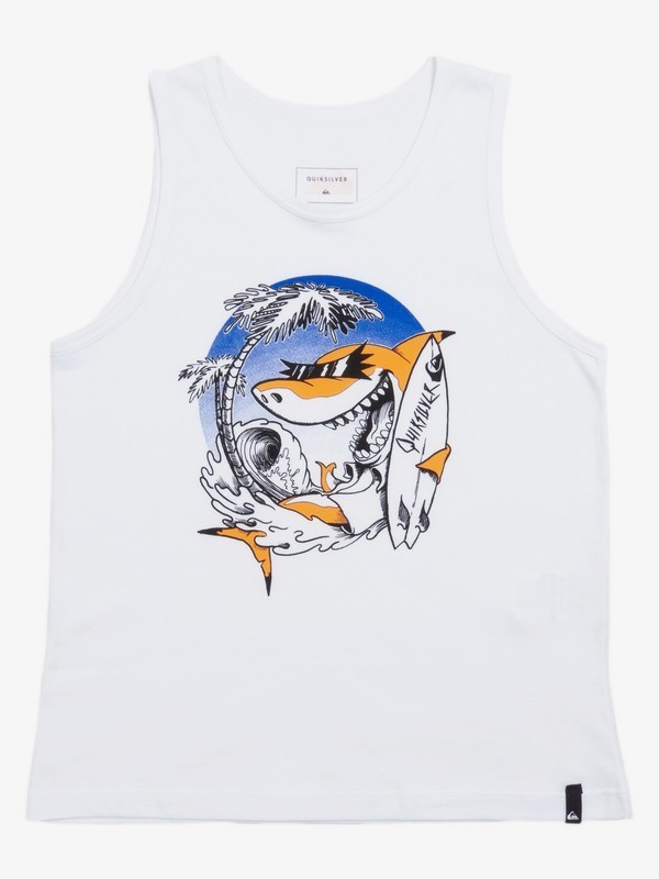 quiksilver, Camiseta Regata Infantil Ska Quiksilver, WHITE (wht) 0 Camiseta Regata Infantil Ska Quiksilver Branco BR68231175 Quiksilver