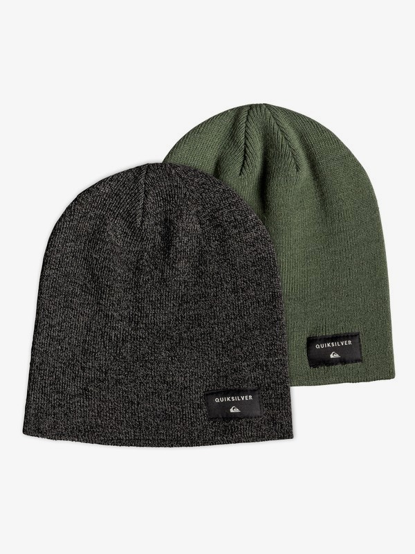 quiksilver, Pack 2 Gorros Lisos Cushy Quiksilver, BLACK/ BLACK/ JET BLACK (xkkk) 0 Pack 2 Gorros Lisos Cushy Quiksilver Preto BR78861238 Quiksilver