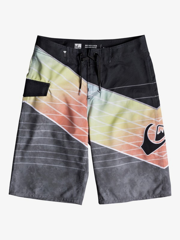 quiksilver, Boy's 8-16 Slash Logo 19" Boardshorts, BLACK (kvj6) 0 Boy's 8-16 Slash Logo 19" Boardshorts Black EQBBS03320 Quiksilver