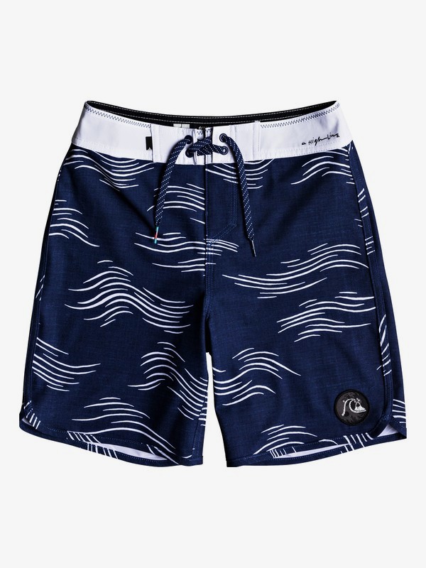 quiksilver, Boy's 8-16 Highline Zen Scallop 17" Boardshorts, MEDIEVAL BLUE (bte6) 0 Boy's 8-16 Highline Zen Scallop 17" Boardshorts Blue EQBBS03334 Quiksilver