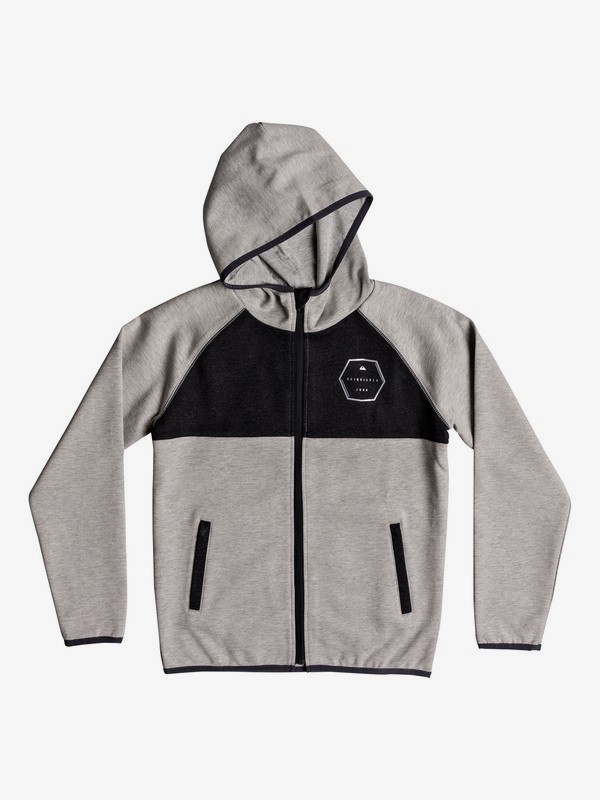 quiksilver, Izu Sula - Bonded Zip-Up Hoodie for Boys 8-16, LIGHT GREY HEATHER (sjsh) 0 Izu Sula - Bonded Zip-Up Hoodie for Boys 8-16 Gray EQBFT03452 Quiksilver