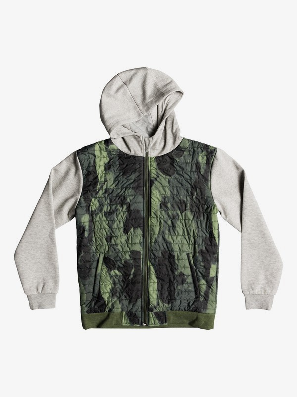 quiksilver, Leno Bay - Chaqueta sudadera con cremallera y capucha para Chicos 8-16, CAMO (gra0) 0 Leno Bay - Chaqueta sudadera con cremallera y capucha para Chicos 8-16 Verde EQBFT03458 Quiksilver