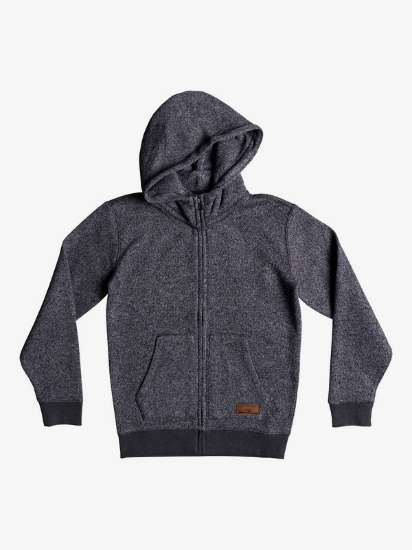 quiksilver, Boy's 8-16 Keller Zip Hooded Fleece, DARK GREY HEATHER (krph) 0 Boy's 8-16 Keller Zip Hooded Fleece Black EQBFT03464 Quiksilver