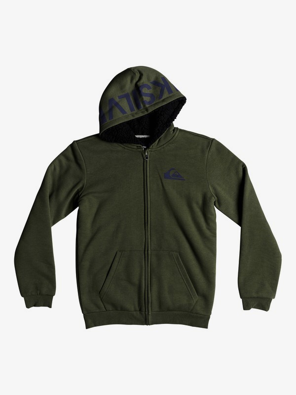 quiksilver, Best Wave Sherpa - Sweat à capuche zippé pour Garçon 8-16 ans, FOUR LEAF CLOVER (gph0) 0 Best Wave Sherpa - Sweat à capuche zippé pour Garçon 8-16 ans Vert EQBFT03467 Quiksilver