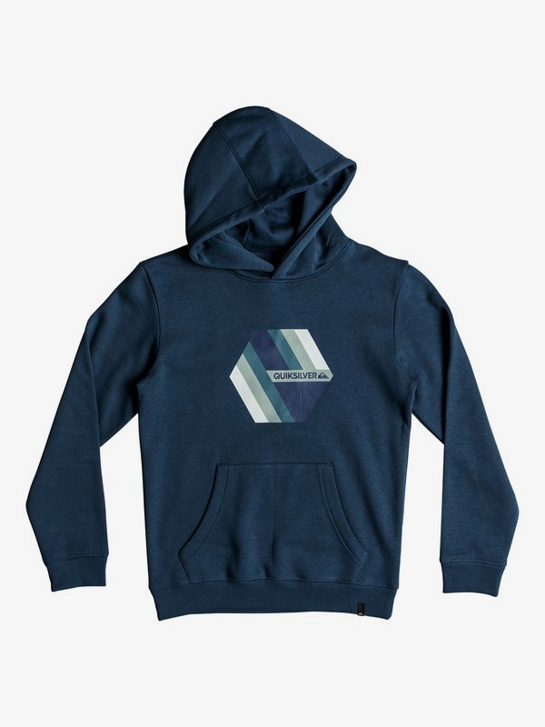 quiksilver, Boy's 8-16 Retro Right Hoodie, DARK DENIM (brq0) 0 Boy's 8-16 Retro Right Hoodie Blue EQBFT03469 Quiksilver