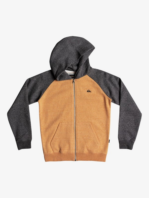 quiksilver, Everyday - Sweat à capuche zippé pour Garçon 8-16 ans, INCA GOLD HEATHER (nmyh) 0 Everyday - Sweat à capuche zippé pour Garçon 8-16 ans Orange EQBFT03472 Quiksilver