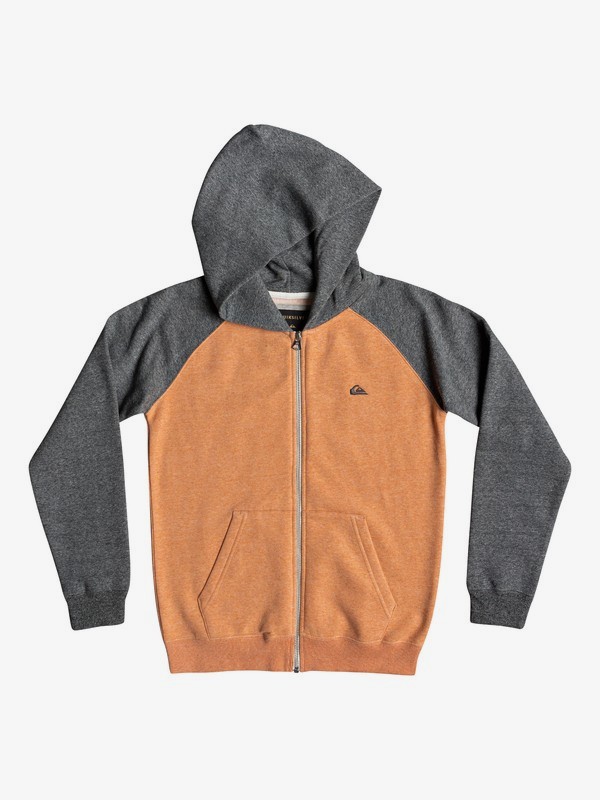 quiksilver, Детская толстовка на молнии Everyday, FLAMINGO HEATHER/DGH (xnss) 0 Детская толстовка на молнии Everyday Оранжевый EQBFT03472 Quiksilver