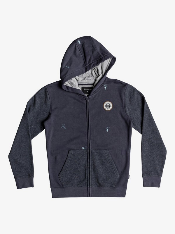 quiksilver, Boy's 8-16 Yoi Sho Zip Hoodie, BLUE NIGHTS (bst0) 0 Boy's 8-16 Yoi Sho Zip Hoodie EQBFT03481 Quiksilver