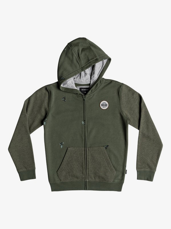 quiksilver, Boy's 8-16 Yoi Sho Zip Hoodie, THYME (cqy0) 0 Boy's 8-16 Yoi Sho Zip Hoodie Brown EQBFT03481 Quiksilver