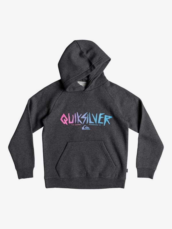 quiksilver, Boy's 8-16 Rough Type Hoodie, TARMAC HEATHER (ktah) 0 Boy's 8-16 Rough Type Hoodie Black EQBFT03482 Quiksilver