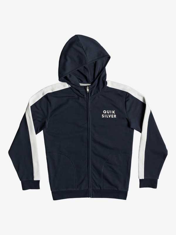 quiksilver, Bun Bury - Sudadera con Capucha y Cremallera para Chicos 8-16, NAVY BLAZER (byj0) 0 Bun Bury - Sudadera con Capucha y Cremallera para Chicos 8-16 Azul EQBFT03492 Quiksilver