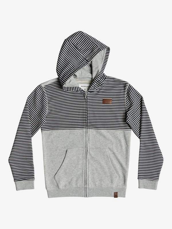 quiksilver, Детская толстовка на молнии Big 2 Do, LIGHT GREY HEATHER (sjsh) 0 Детская толстовка на молнии Big 2 Do Серый EQBFT03504 Quiksilver