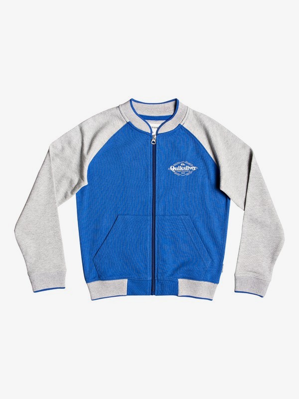 quiksilver, Power Slash - Bomber Sweatshirt for Boys 8-16, LIGHT GREY HEATHER (sjsh) 0 Power Slash - Bomber Sweatshirt for Boys 8-16 Grey EQBFT03506 Quiksilver