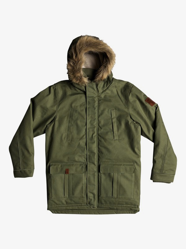 quiksilver, Tottori - Parka à capuche imperméable pour Garçon 8-16 ans, FOUR LEAF CLOVER (gph0) 0 Tottori - Parka à capuche imperméable pour Garçon 8-16 ans Vert EQBJK03151 Quiksilver