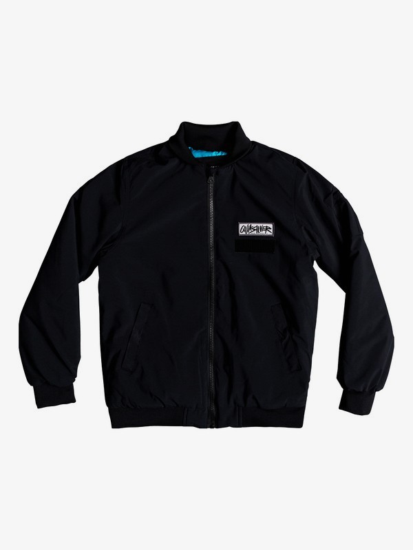 quiksilver, Boy's 8-16 Mankai Sun Water Resistant Bomber Jacket, BLACK (kvj0) 0 Boy's 8-16 Mankai Sun Water Resistant Bomber Jacket Black EQBJK03160 Quiksilver