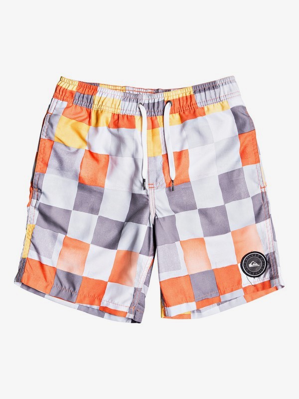 quiksilver, Resin Check 15" - Short de Natación para Chicos 8-16, TIGER ORANGE (nme6) 0 Resin Check 15" - Short de Natación para Chicos 8-16 Naranja EQBJV03211 Quiksilver